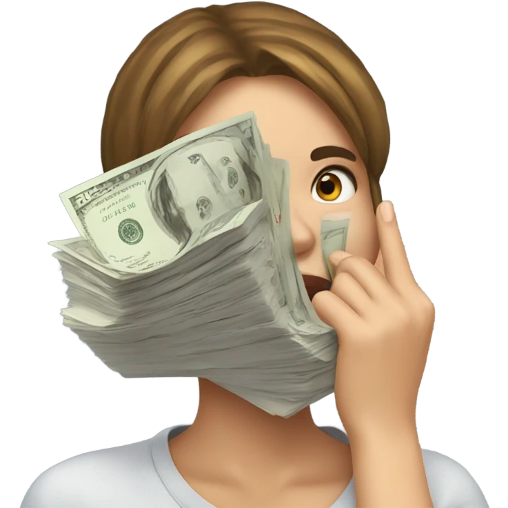 Girl kisses money emoji