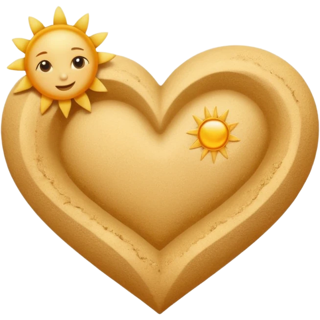 beach themed heart emoji