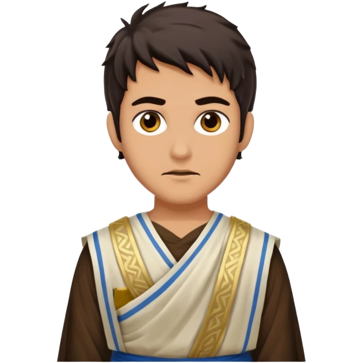 young evil jewish man with greek dress toga emoji
