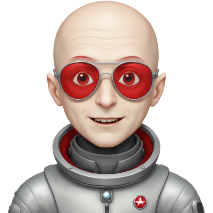Captain Nosferatu – pale vampire in silver spacesuit, red-tinted aviator glasses, floating with a smug grin emoji