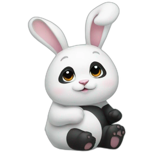 Lapin avec un panda emoji