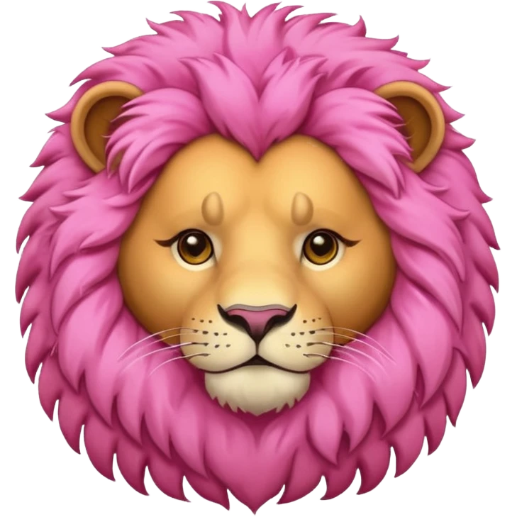 Animal Leo pink emoji