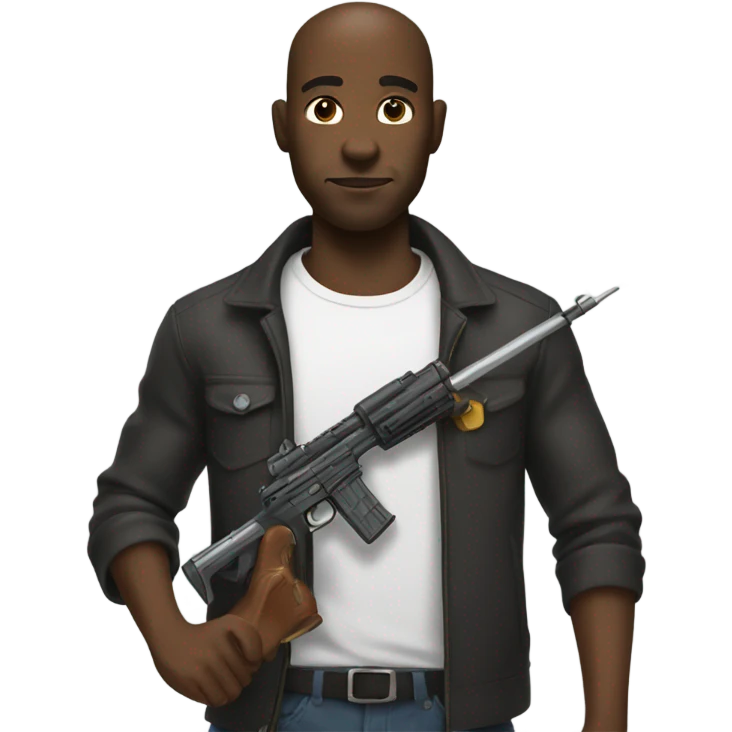 Black dude with a toy weapon emoji