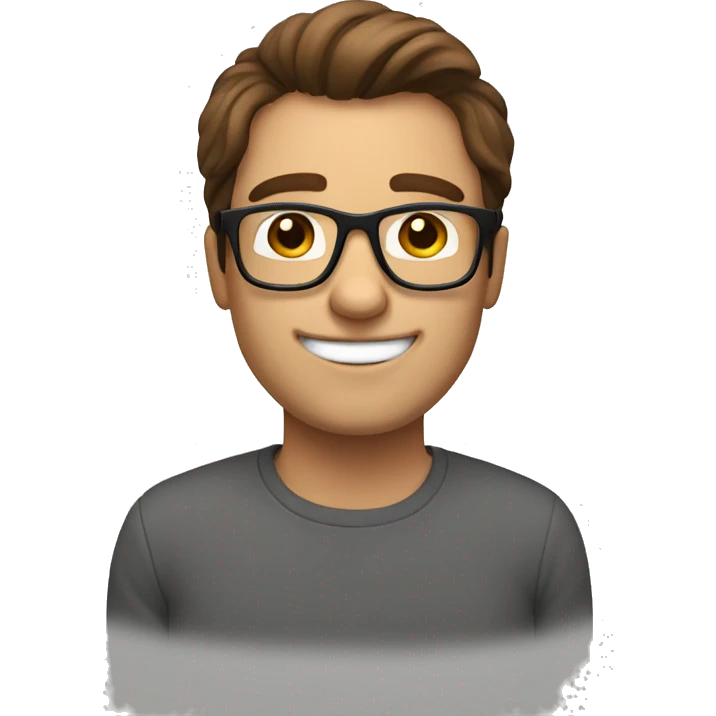 Brown hair guy with glasses saying hello emoji