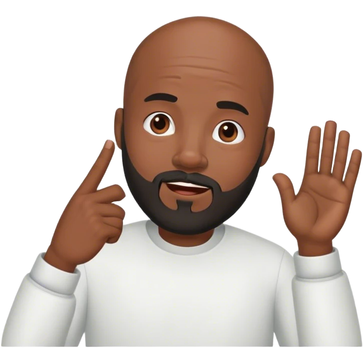 Bald black man with beard saying oh well emoji