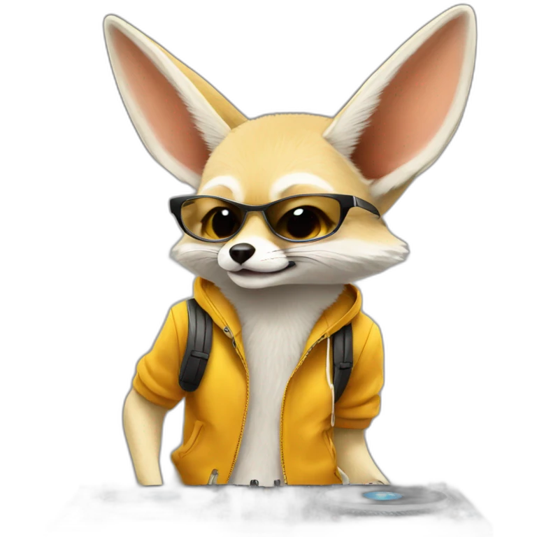 Fennec Fox as a DJ emoji
