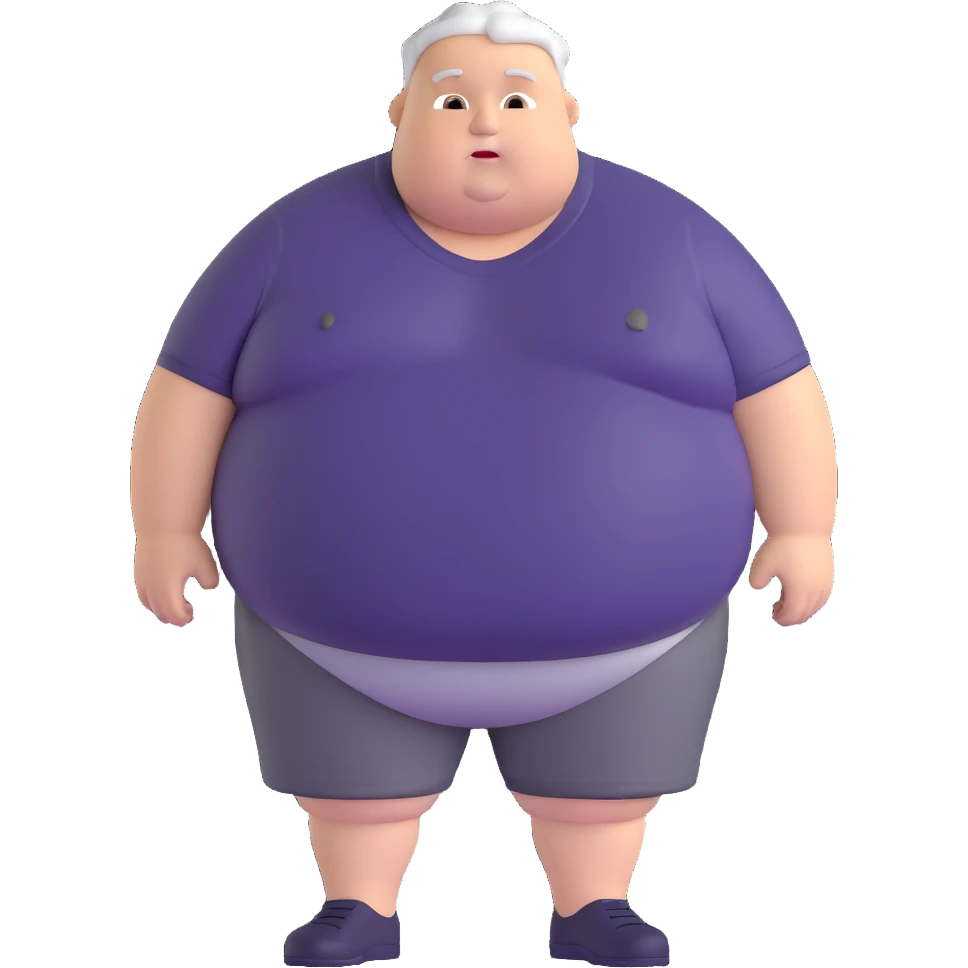 cheerful overweight white American man emoji