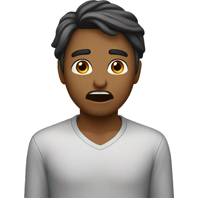 una cara llorando con mocos saliendose de su nariz emoji