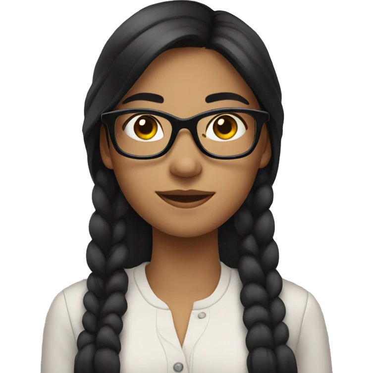 A girl with black hair wearing a glasses  emoji