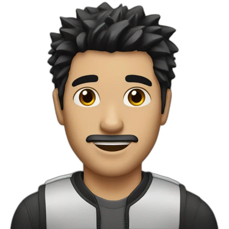 guy with black hair spike cut emoji