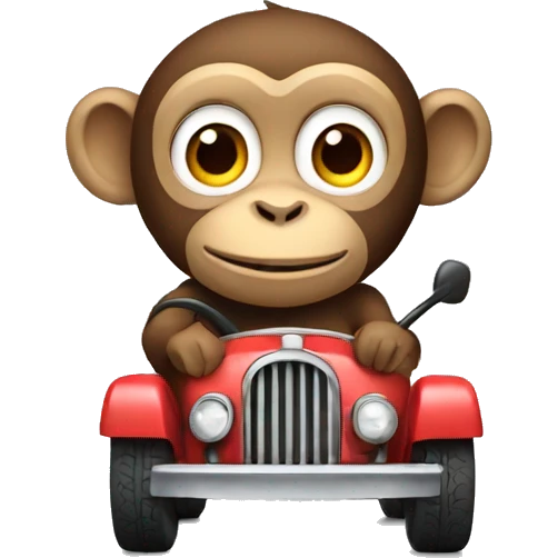 monkey driving car emoji