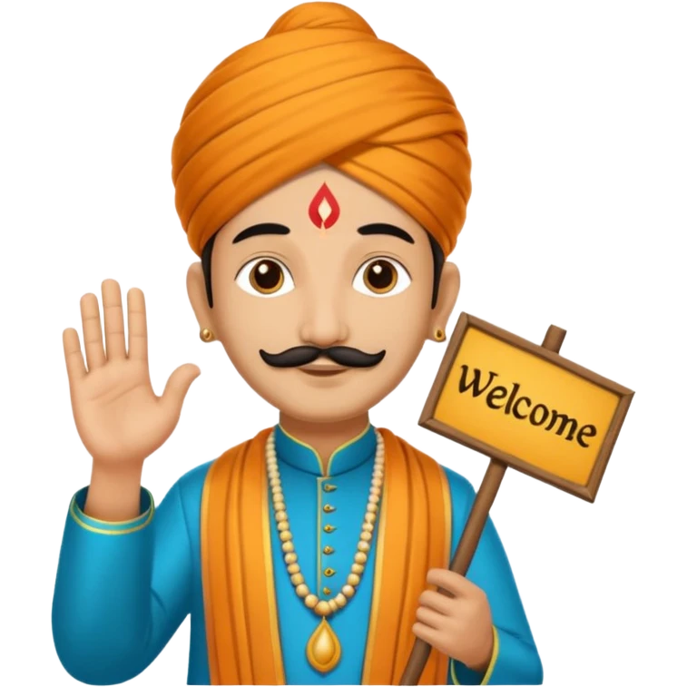 PANDIT JI WITH WELCOME TYPE emoji