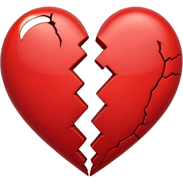 heart broken in half red emoji