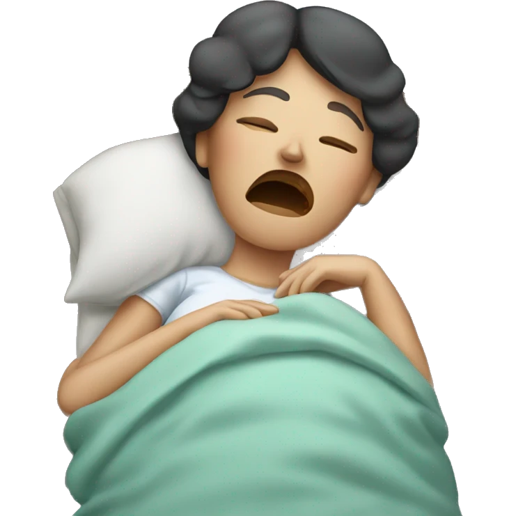 woman with snoring emoji