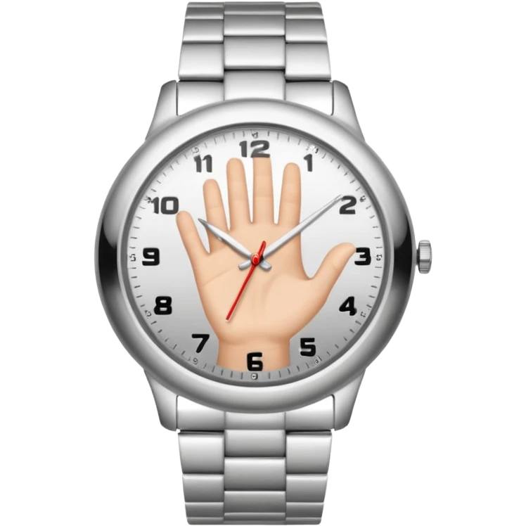 A hand with a watch emoji