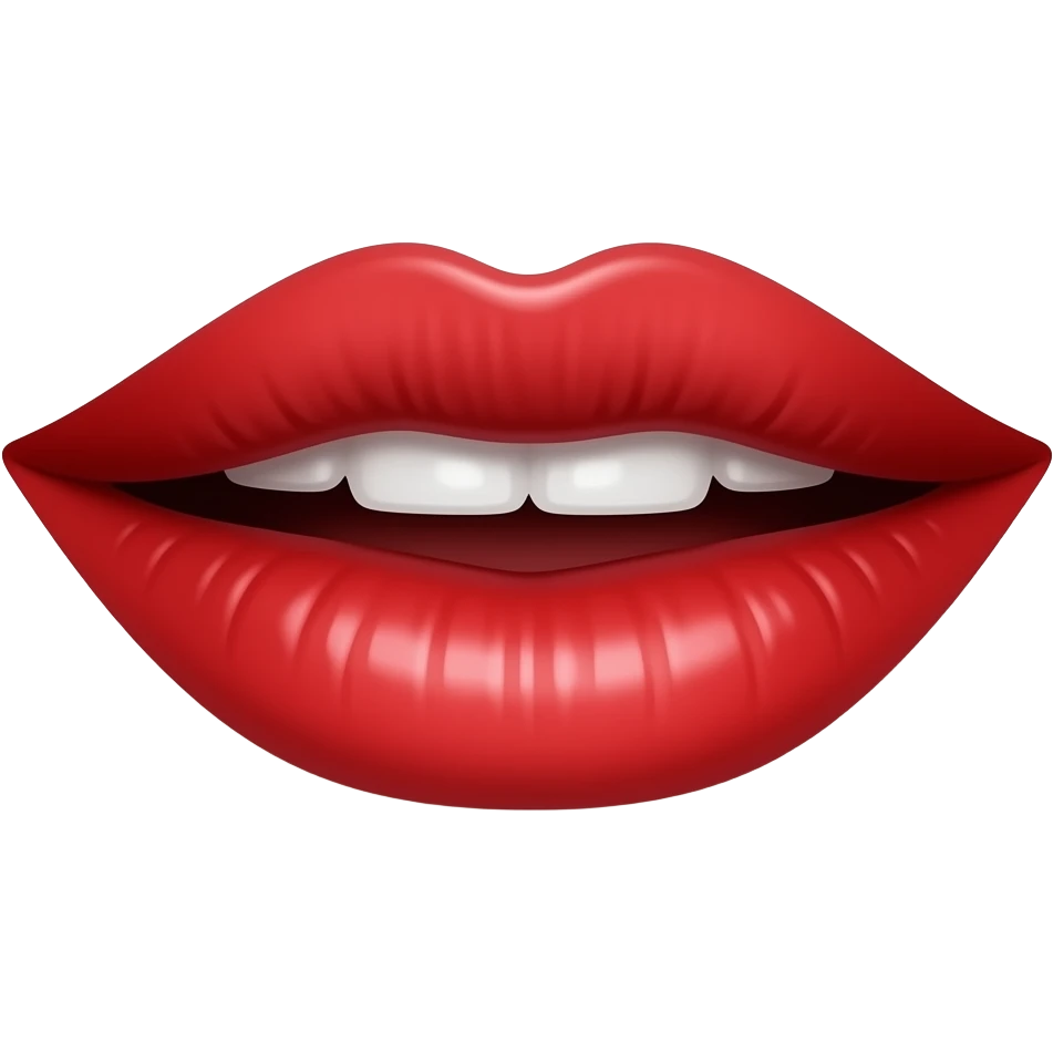 Smiling lips in red colour emoji