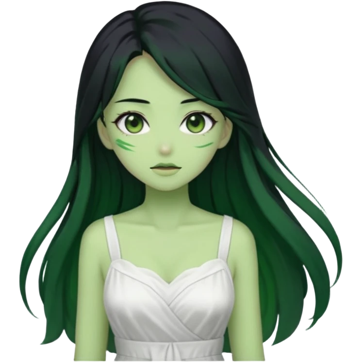 Anime Dragon Lady She/Her Green emoji