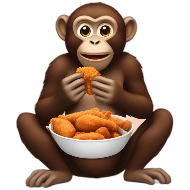 Monkey eating fried chicken emoji