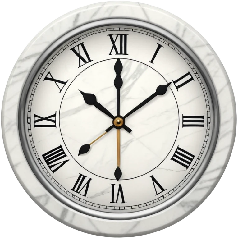 White marble effect Clock without outline emoji
