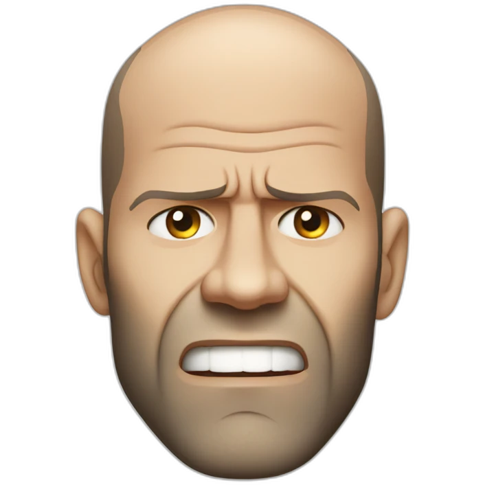 very angry looking Jason Statham emoji