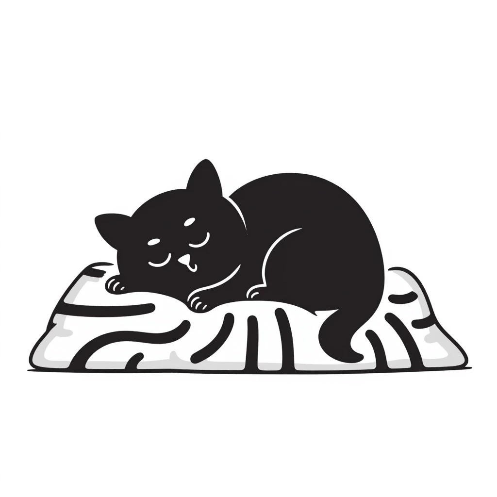 cat sleeping peacefully emoji