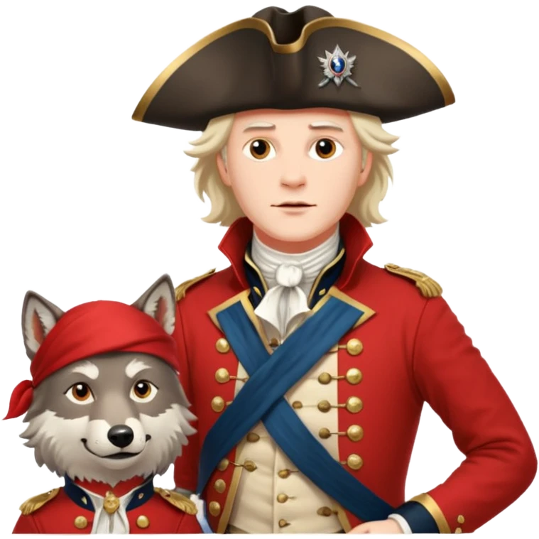 Loyalist Patrick Ferguson at the Revolutionary war Battle of Kings Mountain, with Wolves around him. emoji