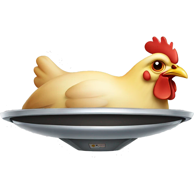 chicken in a flying saucer emoji