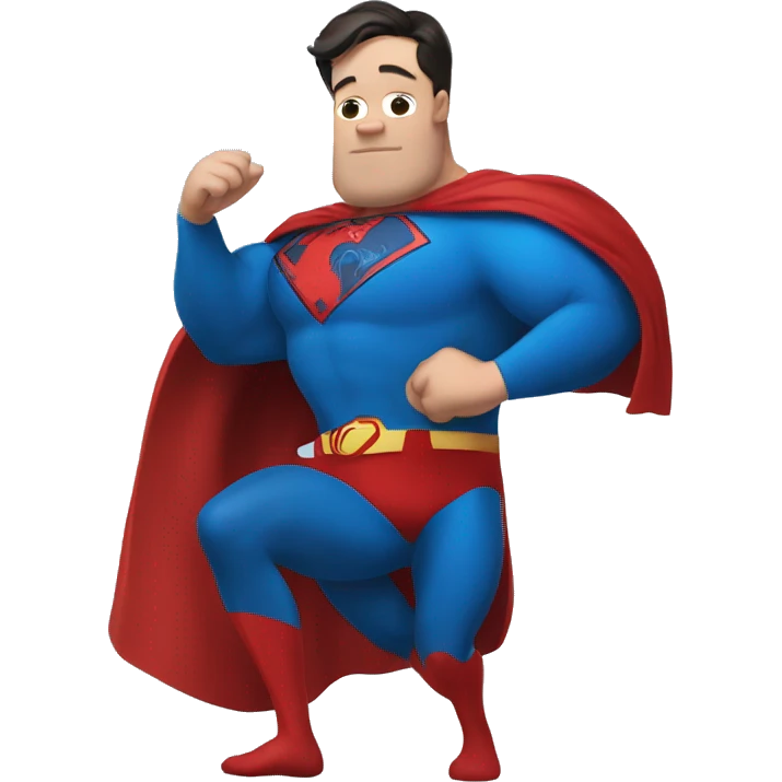 Superman with fat belly and Spider-Man behind him  emoji