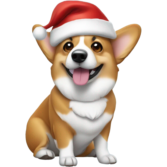 Corgi with Santa hat emoji