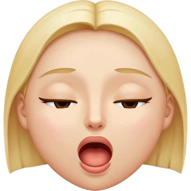face with an expression of intense pleasure, eyes closed, mouth open emoji
