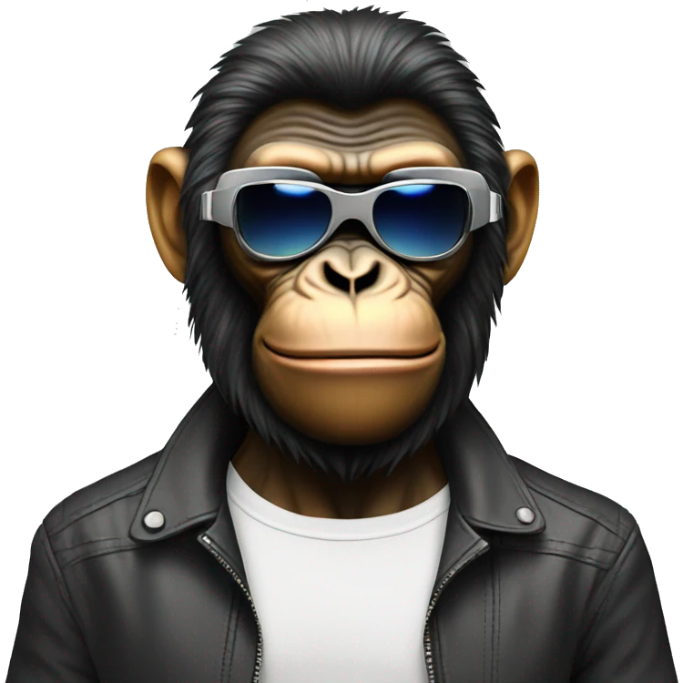 Ape with futuristic sunglasses emoji
