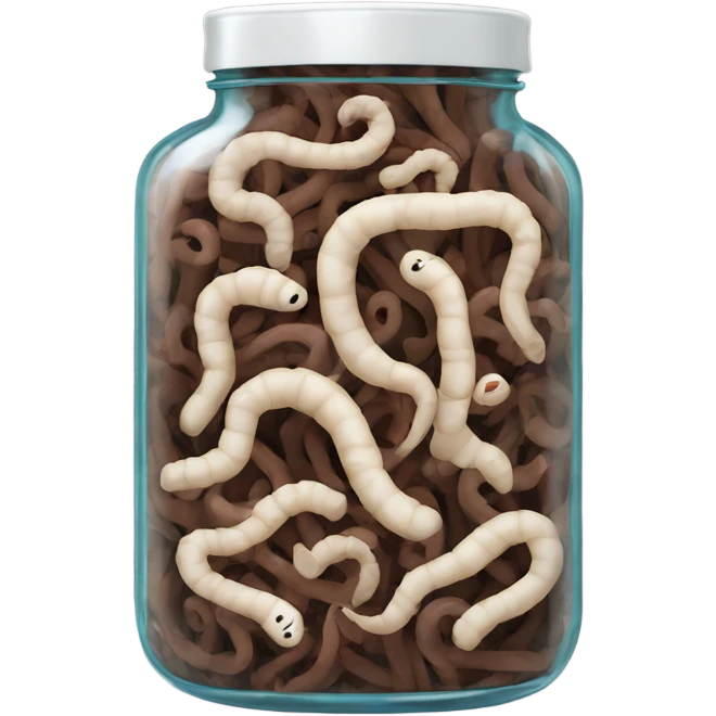 Jar of worms with bones in it emoji