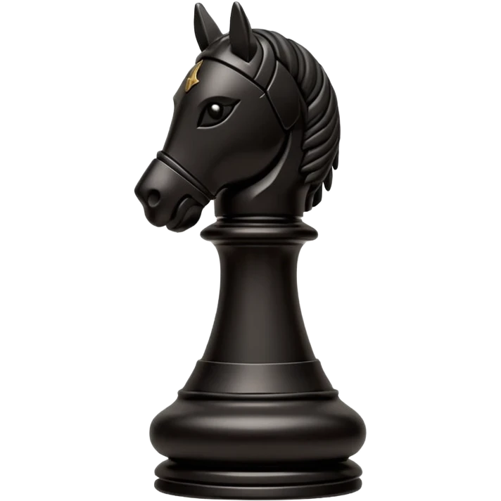 black chess pieces, knight piece emoji
