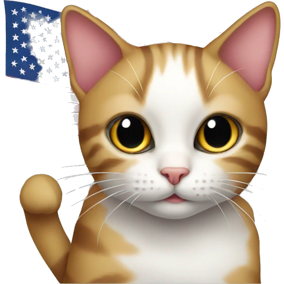 cat with american flag emoji