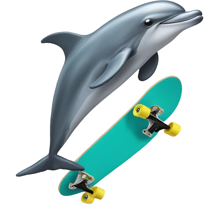 dolphin skateboarding  emoji