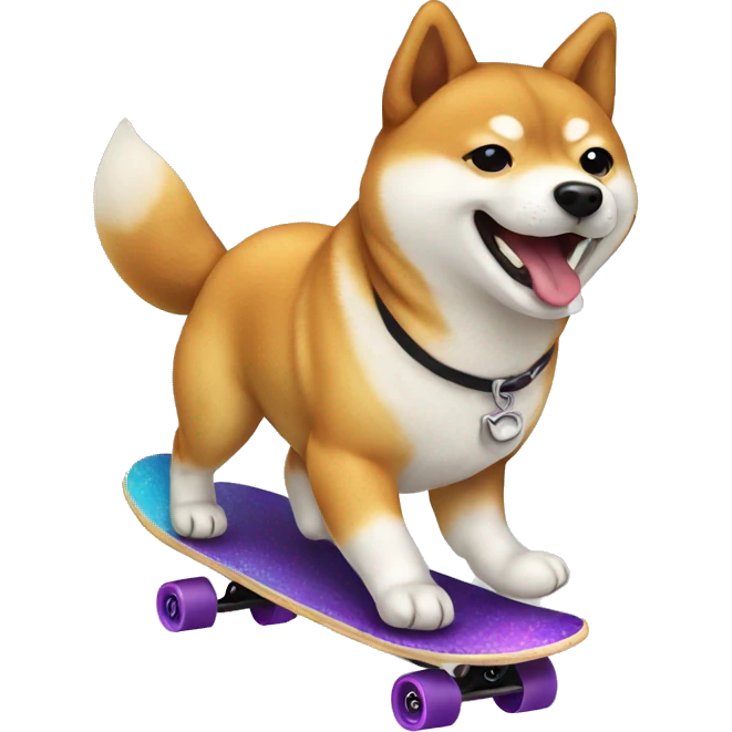 Shiba dog skateboarding  emoji