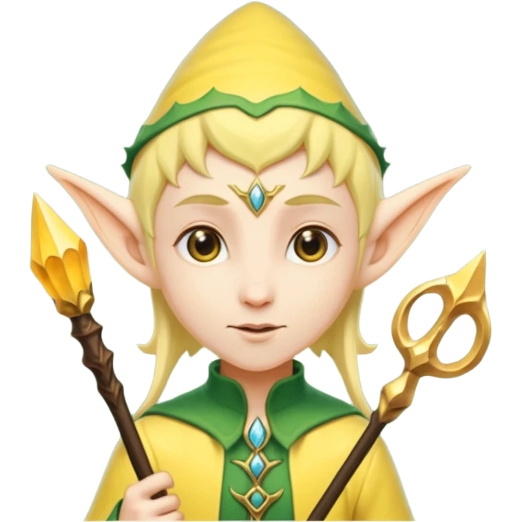 yellow elve with staff emoji