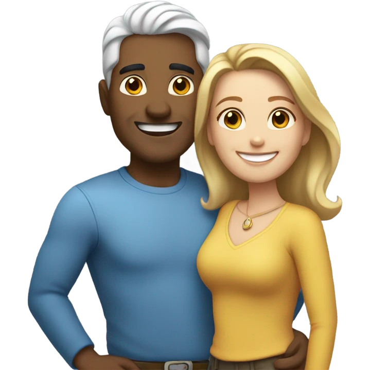 Hispanic Man and white woman best friend emoji