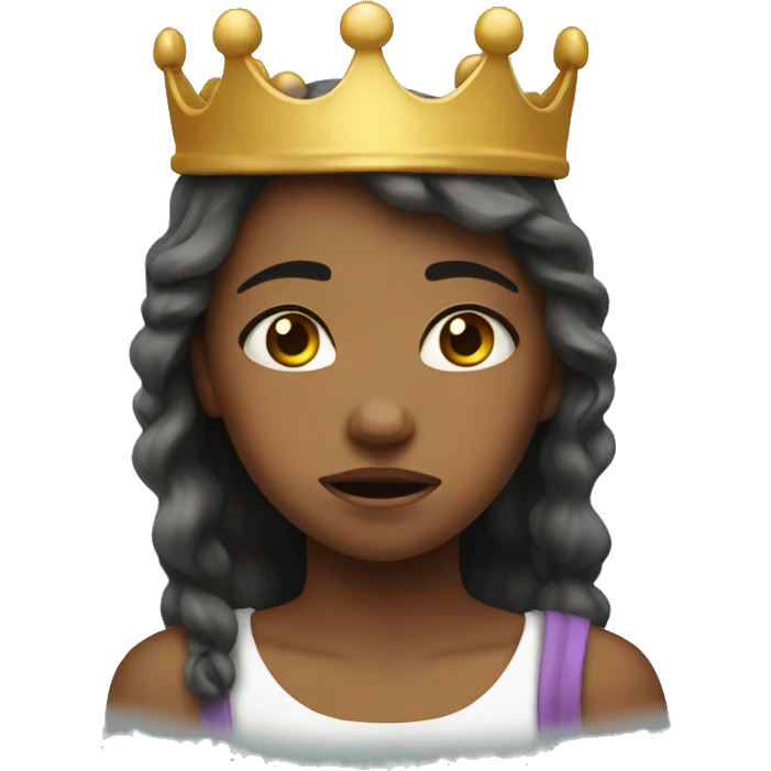 crying girl with crown on her head emoji