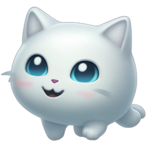 spooky cartoon ghost kitty like pokemon floating in the air emoji