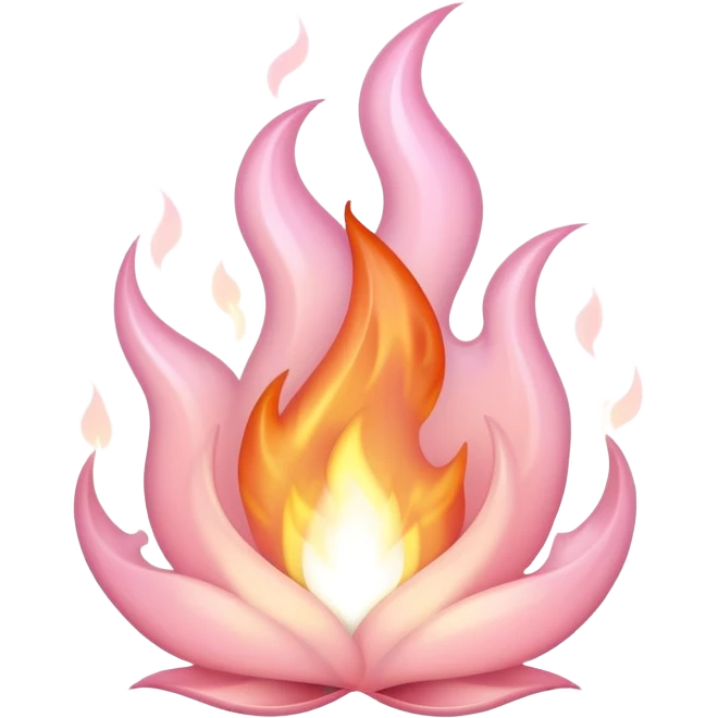 Pale pink flame emoji