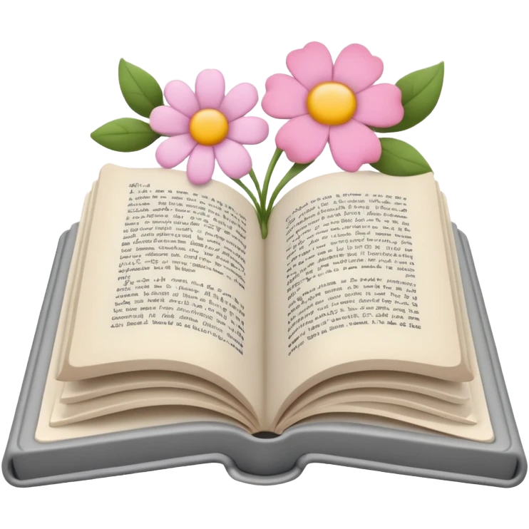 Gray Open book in a girly style emoji