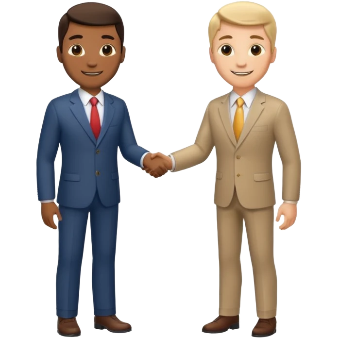 two men in business attire shaking hands emoji