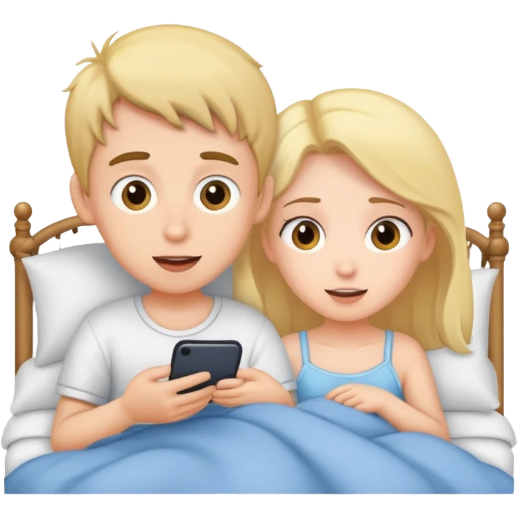 a boy calling a girl to bed emoji