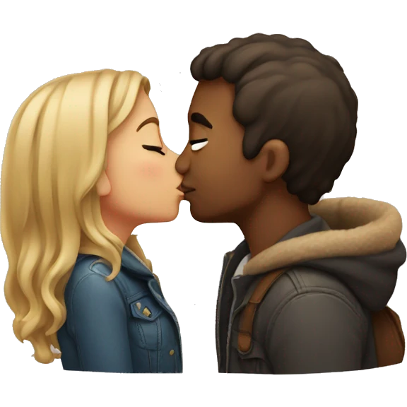 A cute couple kissing  emoji