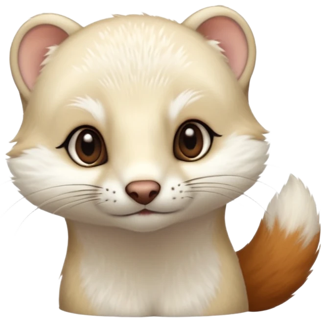 White stoat rubbing head emoji