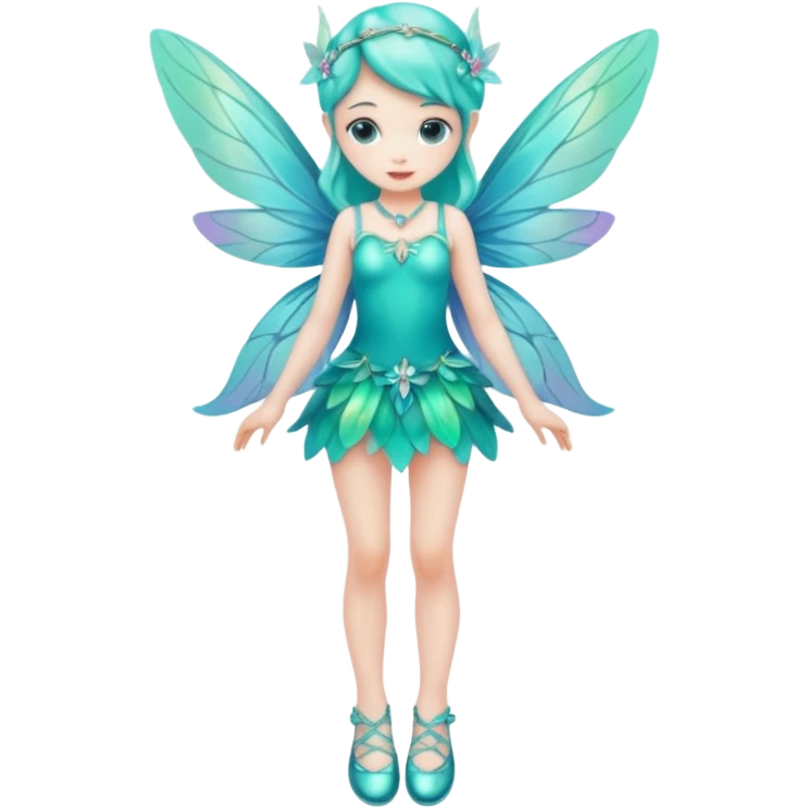 Turquoise fairy full body with shoes emoji