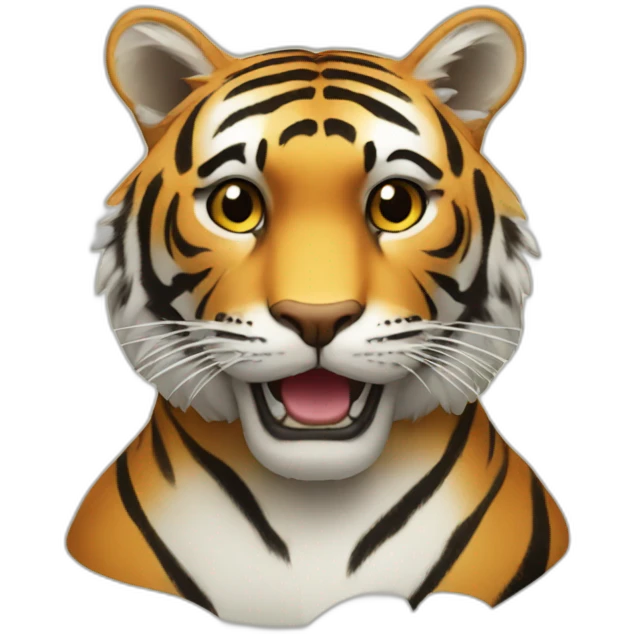 chat sur un tigre emoji