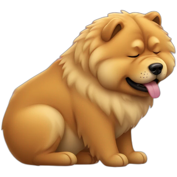 Un chow chow qui dort emoji