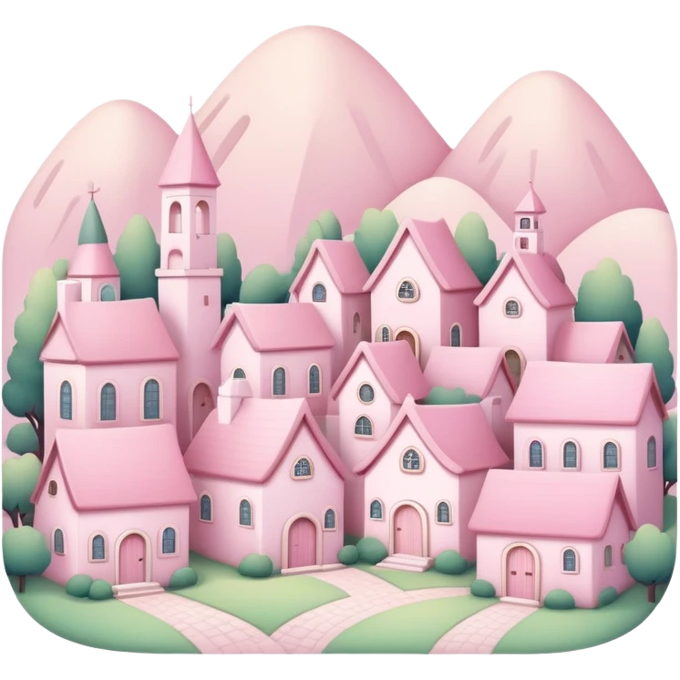 Cute pastel pink village luxury emoji